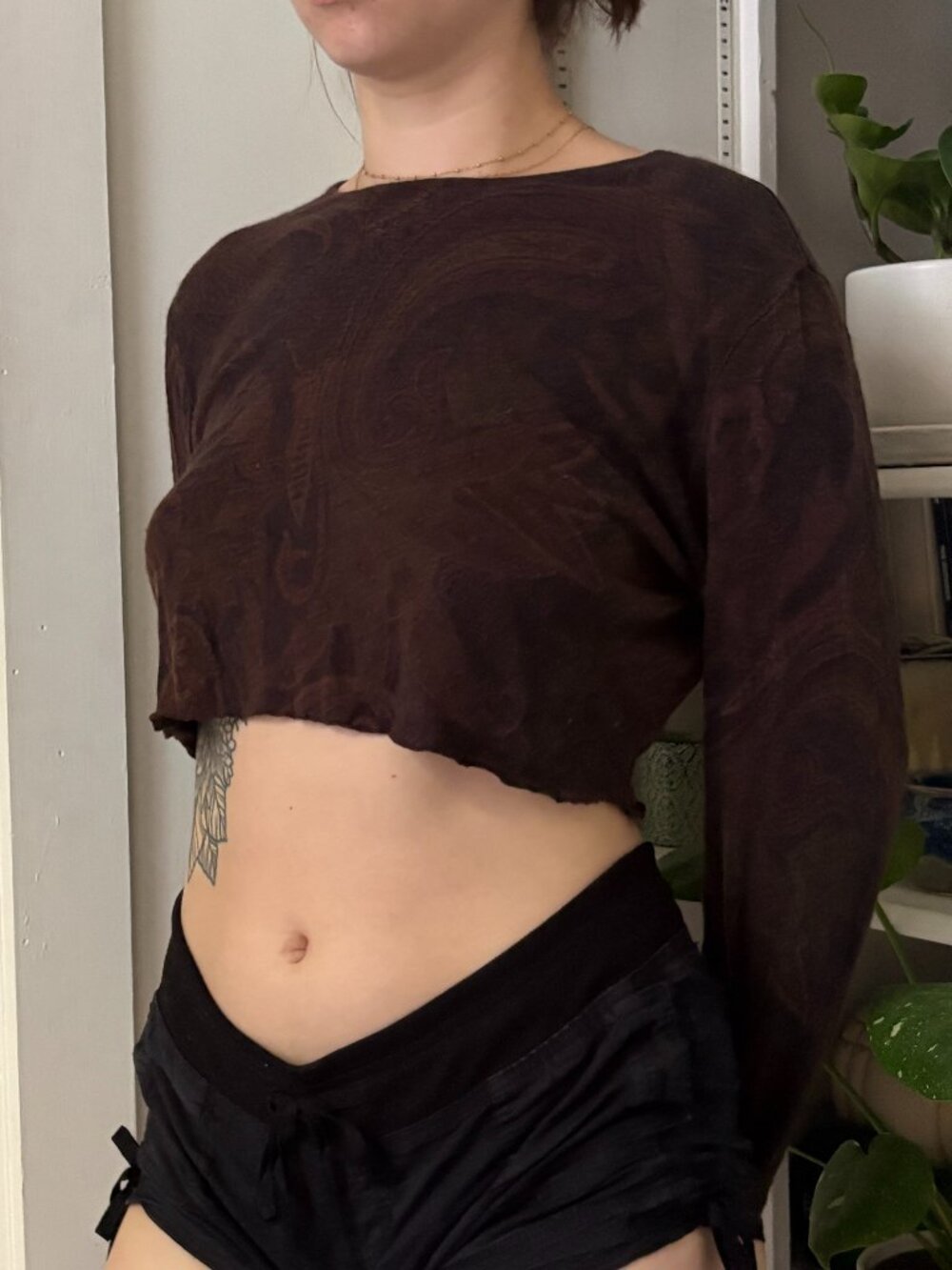 Vintage Paisley Cropped Long Sleeve